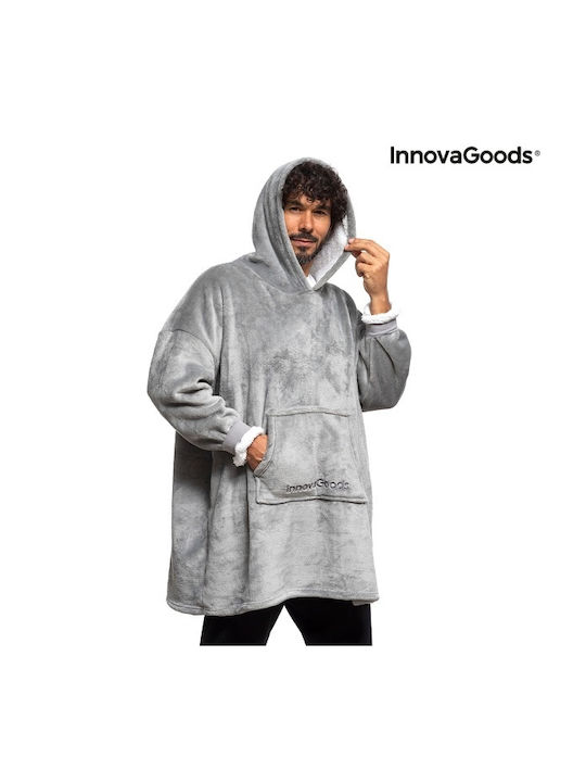 InnovaGoods Swug Κουβέρτα Fleece με Μανίκια 120x160εκ. Γκρι