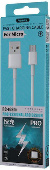 Remax RC-163M Редовна USB 2.0 до микро USB кабел Бял 1м 1бр