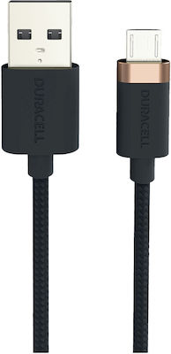 Duracell Kevlar Braided USB 2.0 to micro USB Cable Μαύρο 1m (USB7013A)