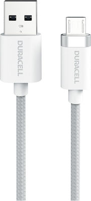 Duracell Kevlar 1m Braided USB 2.0 to micro USB Cable White (USB7013W)