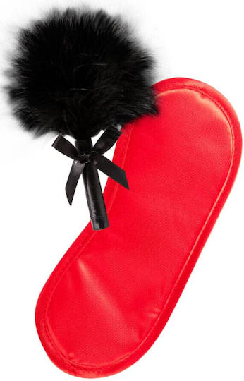 Guilty Pleasure Velvet Soft Eye Mask & Tickler BDSM Μάσκα σε Κόκκινο Χρώμα
