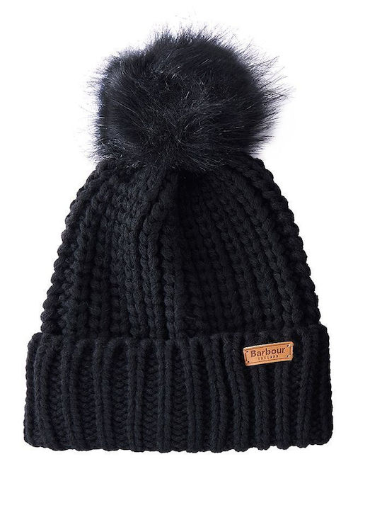 Barbour Frauen Set mit Beanie mit Rippstrick in Schwarz Farbe