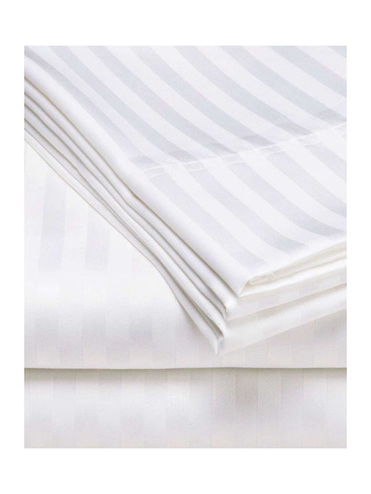 Pennie Redon Super Double Cotton Satin Duvet Cover 240x260 Άσπρο