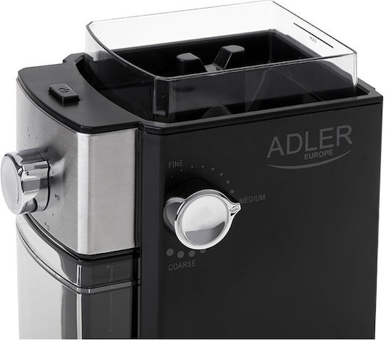 Adler AD-4448 Electric Coffee Grinder 300W for 250gr Beans and 12 Grind Levels Silver
