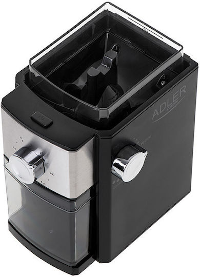 Adler AD-4448 Electric Coffee Grinder 300W for 250gr Beans and 12 Grind Levels Silver