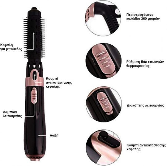 Andowl Electric Brush with Air for Straightening and Curls 550W