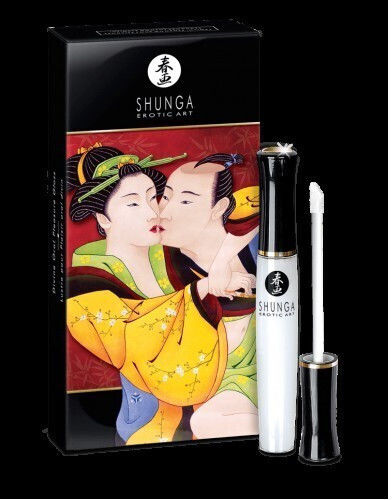 Shunga Divine Oral Pleasure Gloss Stimulant cu Parfum Vin spumant de căpșuni 10ml