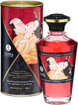 Shunga Aphrodisiac Warming Λάδι για Μασάζ με Άρωμα Sparkling Strawberry Wine 100ml