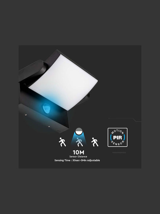 V-TAC Wall-Mounted Outdoor Ceiling Lamp LED IP65 17W with Warm White Light 21.2x16.5x10cm