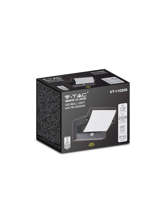 V-TAC Стенен Външен Плафон LED IP65 17W с Естествено бяло Светлина 21.2x16.5x10εκ.