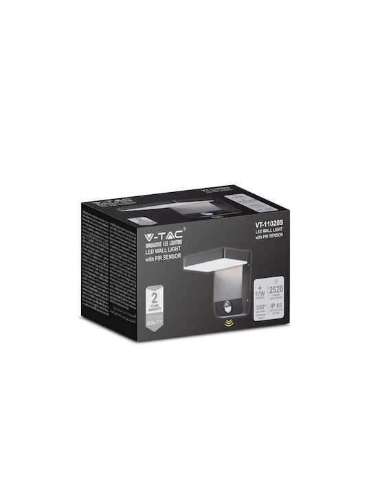 V-TAC Wall-Mounted Outdoor Ceiling Light LED IP65 17W with Natural White Light 17.8x17x16εκ.