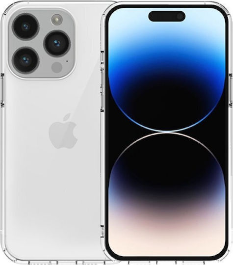 Vivid Umschlag Rückseite Silikon Set mit Glas Transparent (iPhone 14 Pro Max)