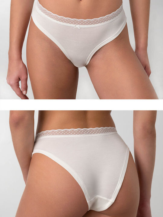 Femeie Slip cu Dantelă Cream