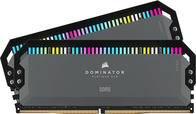 Corsair Dominator Platinum RGB 32GB DDR5 RAM with 2 Modules (2x16GB) and 5200 Speed for Desktop