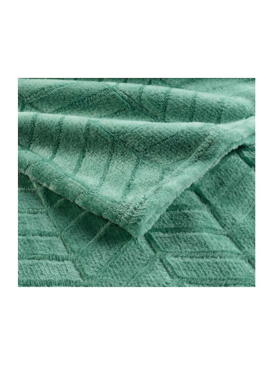 Kipper Arya Decke Fleece Halbdoppelt 180x220cm Mint