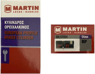 Martin Cilindru de Încuietoare De Securitate 54mm (27-27) cu 3 Chei Auriu