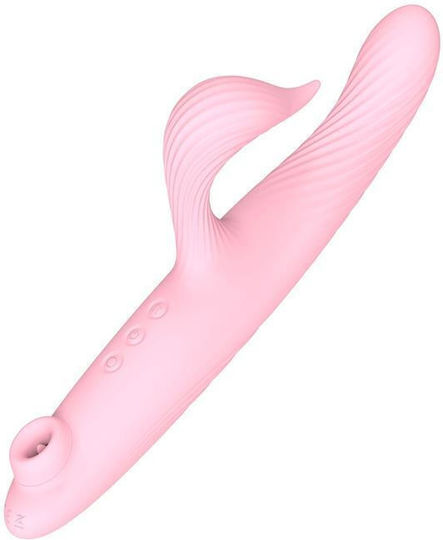 Kinksters Δονητής Rabbit 3 in 1 Thrusting Vibrator 25.6cm Pink