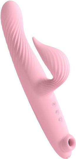 Kinksters Δονητής Rabbit 3 in 1 Thrusting Vibrator 25.6cm Pink