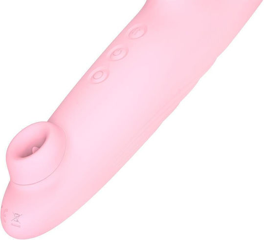 Kinksters Δονητής Rabbit 3 in 1 Thrusting Vibrator 25.6cm Pink