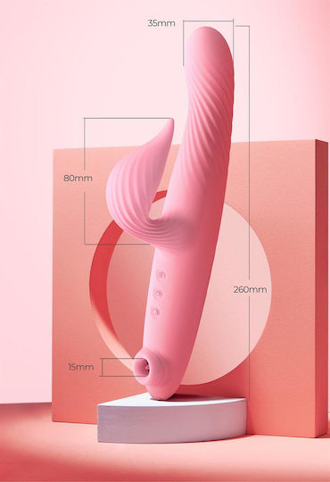 Kinksters Δονητής Rabbit 3 in 1 Thrusting Vibrator 25.6cm Pink
