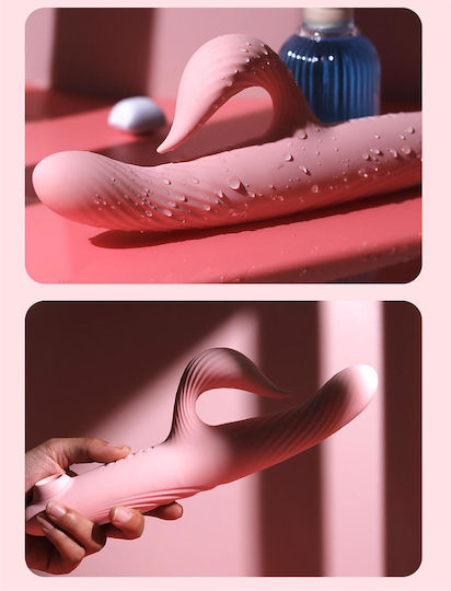 Kinksters Δονητής Rabbit 3 in 1 Thrusting Vibrator 25.6cm Pink