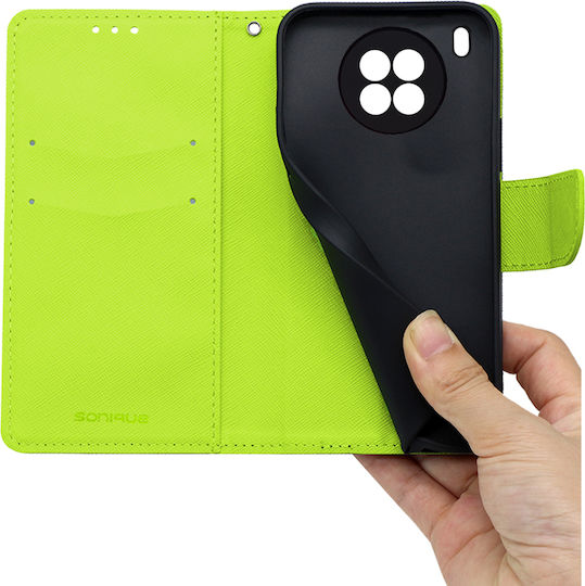 Sonique Trend Портмоне Изкуствена кожа Dark Blue / Acid Green (Huawei Nova 8i / Honor 50 Lite)