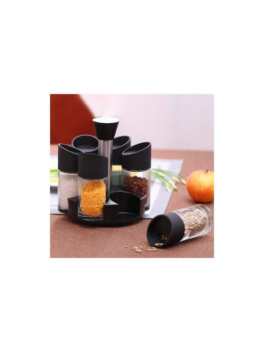 Plastic Tabletop Rotating Spice Rack PV-12 Black 12pcs
