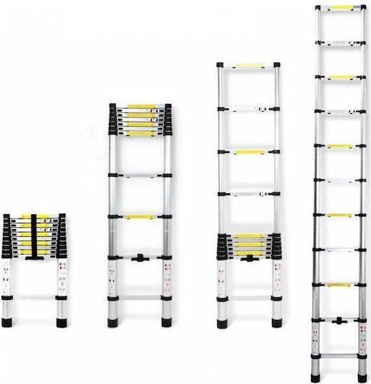 Teleskopische Leiter Aluminium 18 Stufen mit maximaler Höhe 5.8m