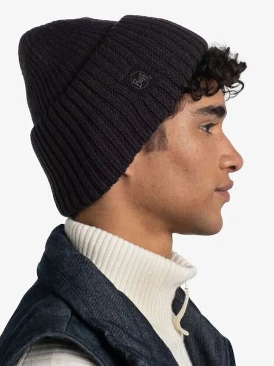 Rutger Beanie Masculin Căciulă cu Tricotaj Rib în culoarea Negru