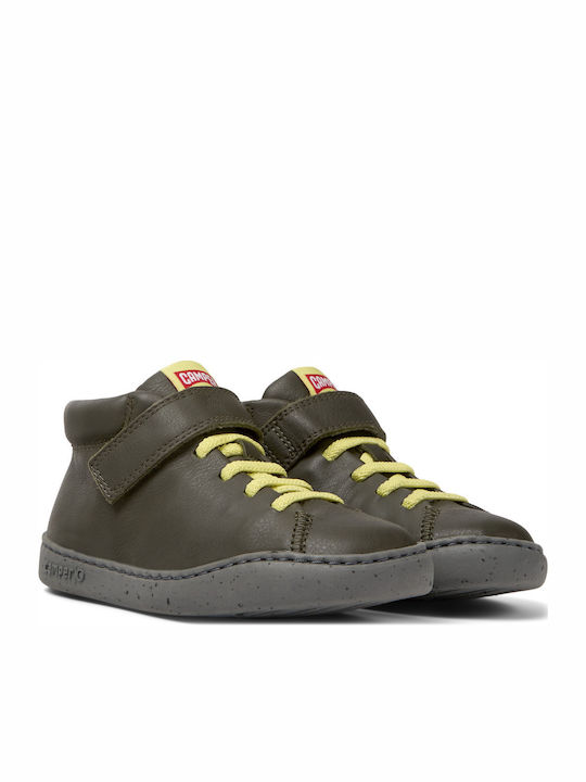 PEU TOURING Anatomical Leather Kids Boots with Laces Green