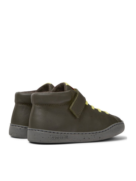 PEU TOURING Anatomical Leather Kids Boots with Laces Green