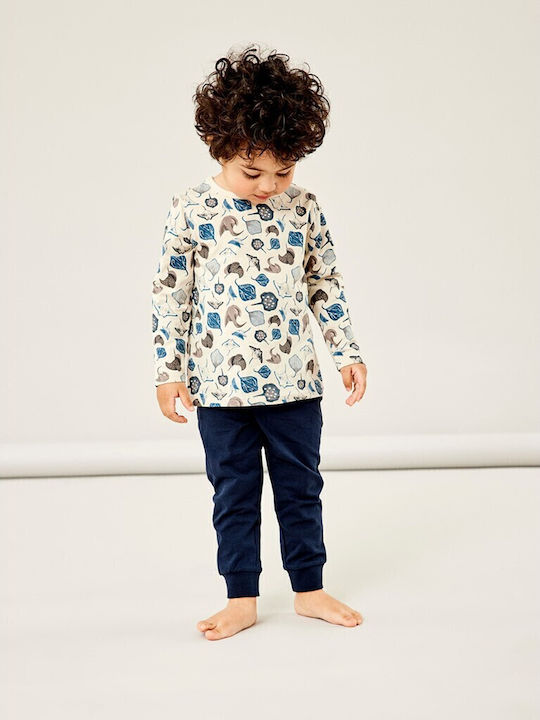 Name It Kinder Schlafanzug Winterlich Baumwoll Beige