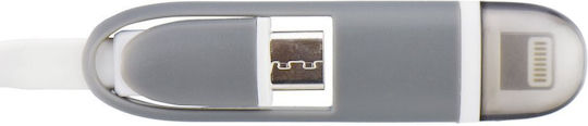 Равен USB към Lightning / micro USB Кабел Бял 1м (CAB2552)