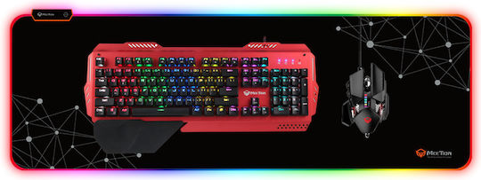 Aula F-X5 Гейминг Мишка Пад XXL (800мм) с RGB Осветление Черен