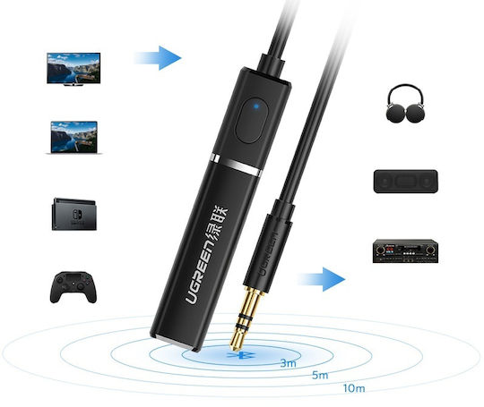 Ugreen CM107 Transmitter v5 Bluetooth 4.2 Receiver Transmitter with 3.5mm Jack Output Port Black