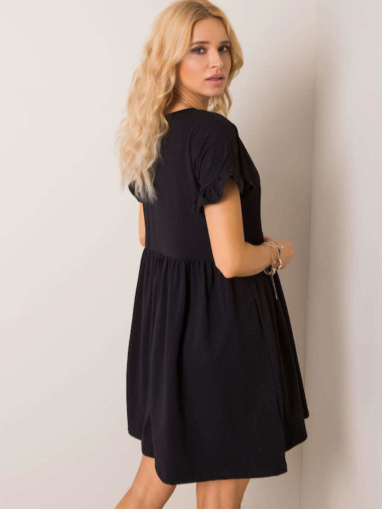 Rue Paris Summer Mini Dress Black