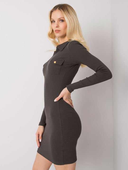 Rue Paris Mini Kleid Dark Khaki