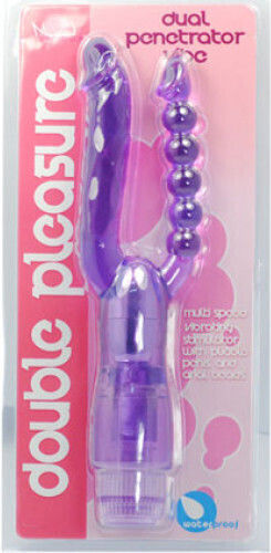 Seven Creations Dublu Vibrator Vibrator dublu cu gel vaginal și anal 28cm Violet