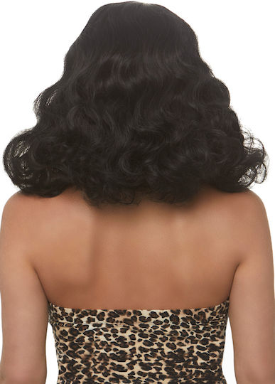 Leg Avenue A2860 Retro Bang Bob Creț Perucă Neagră