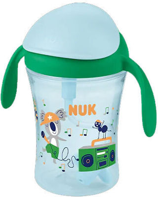 Nuk Baby & Kleinkind Becher mit Griffen und Strohhalm Motion Cup aus Kunststoff Grün 1Stück 230ml für 8m+m+ 10.255.639