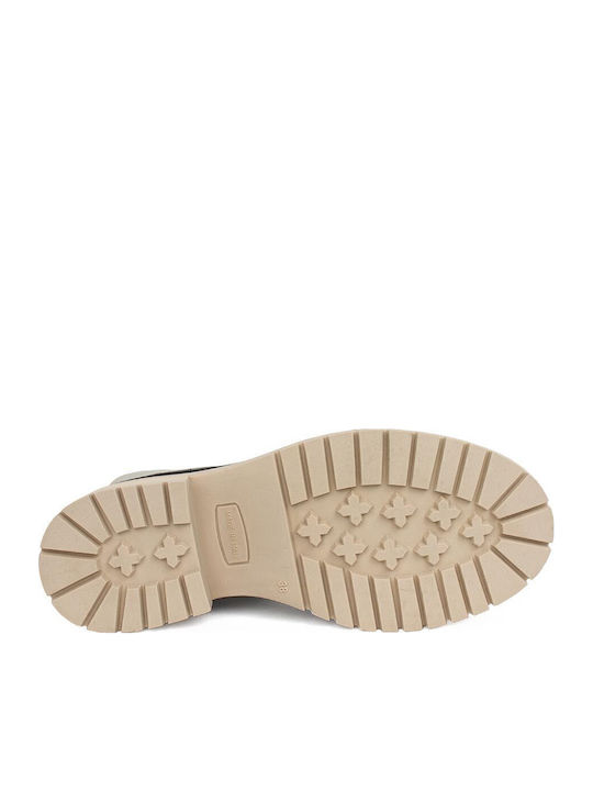Leder Stiefeletten Damen Beige