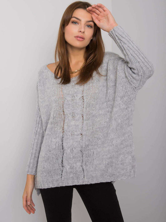 Och Bella Damen Langarm Pullover Gray