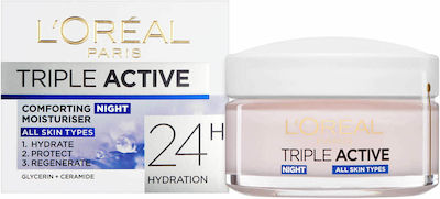 L'Oreal Paris Triple Active Κρέμα Προσώπου Νυκτός για Ενυδάτωση & Ανάπλαση 50ml