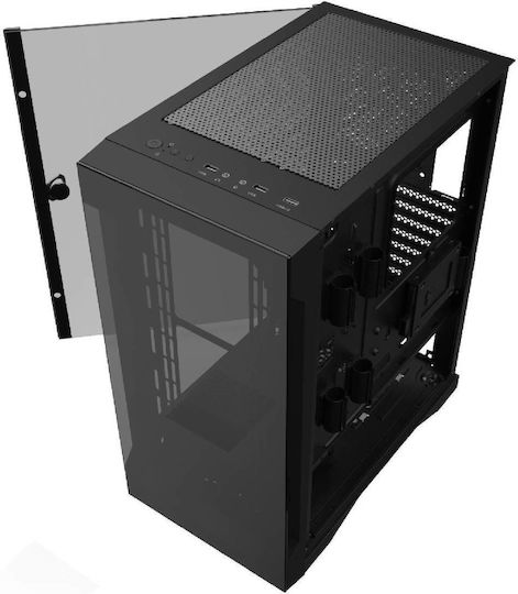 Gamdias Talos E2 Elite Gaming Midi Tower Computer Case with Window Panel and RGB Lighting Black