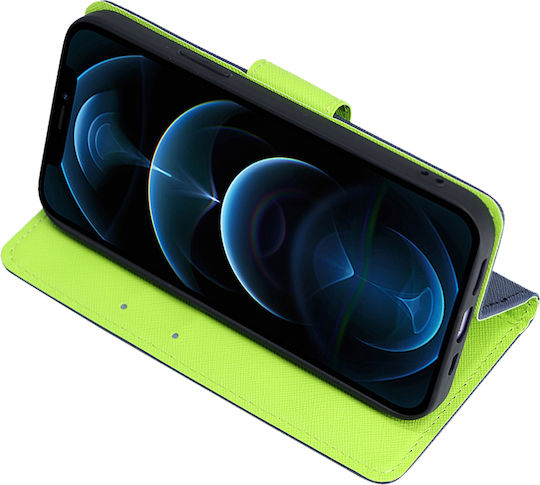 Sonique Trend Wallet Synthetic Leather Dark Blue / Acid Green (Xiaomi Mi 11 Lite / 11 Lite 5G / 11 Lite 5G NE)