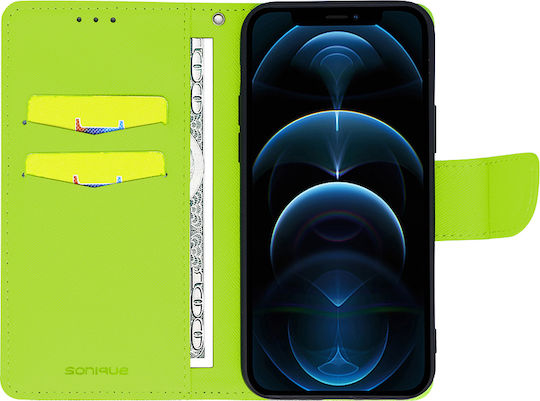 Sonique Trend Wallet Synthetic Leather Dark Blue / Acid Green (Xiaomi Mi 11 Lite / 11 Lite 5G / 11 Lite 5G NE)