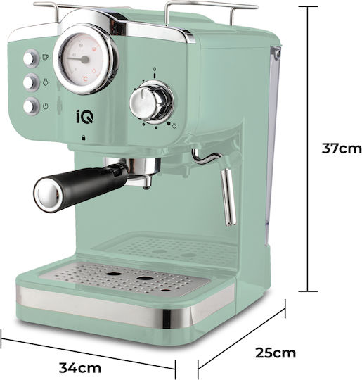 IQ Μηχανή Espresso 1100W Πίεσης 20bar Πράσινη CM-175