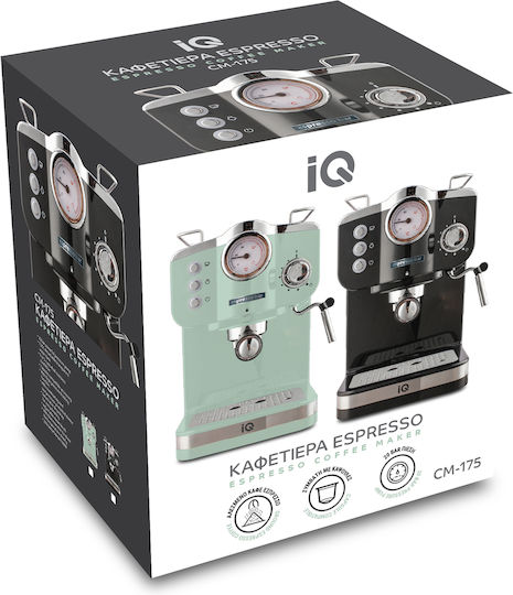 IQ Μηχανή Espresso 1100W Πίεσης 20bar Πράσινη CM-175