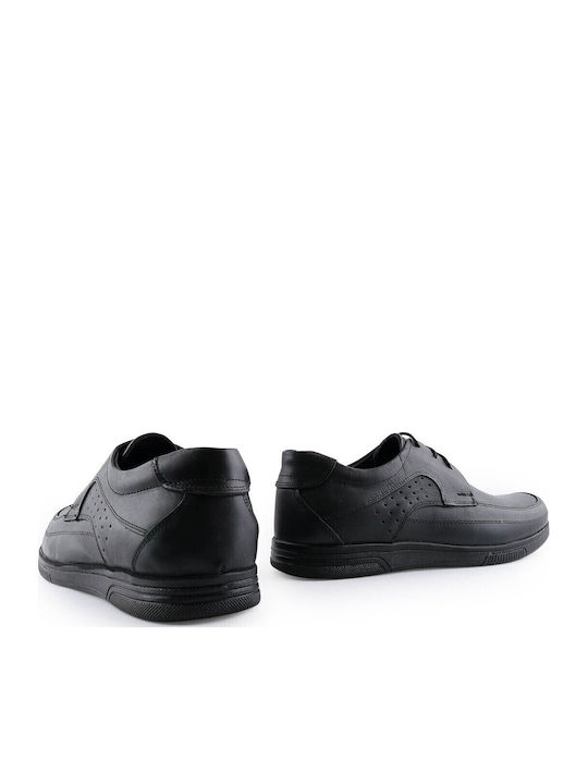 Leder Herren Freizeitschuhe Schwarz