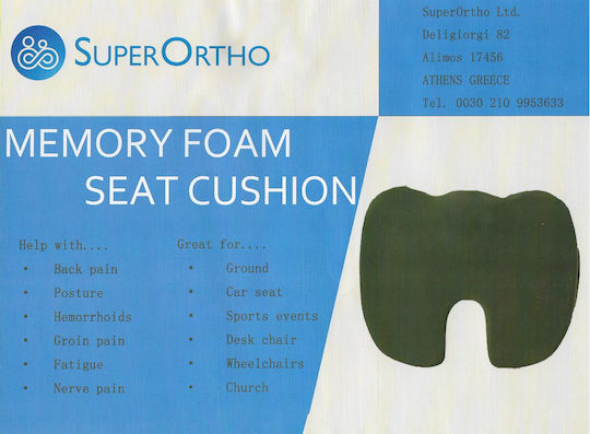 SuperOrtho Orthopädisches Kissen Sitz mit Loch in Schwarz Farbe FG743BLACK